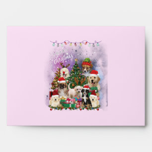 Dogs Merry Christmas Light Envelope