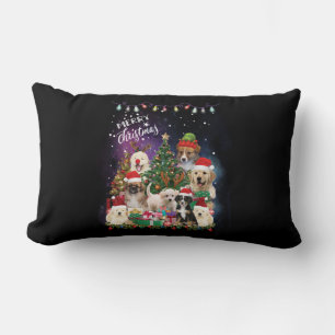 dogs Merry christmas Light Lumbar Cushion