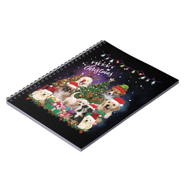 Dogs Merry Christmas Light Notebook (Left Side)