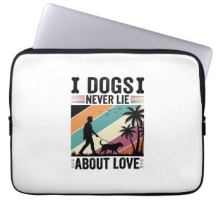 Dogs Never Lie About Love Vintage Walking Dog Desi Laptop Sleeve