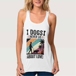 Dogs Never Lie About Love Vintage Walking Dog Desi Singlet