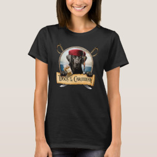 Dogs Of The Caribbean Cute Black Labrador Pirate T-Shirt