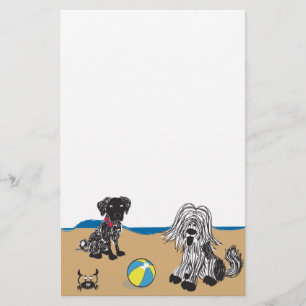 Dogs on Beach Stationery