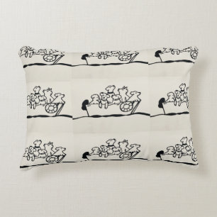 "Dogs on Boat" Pillow by Willowcatdesigns