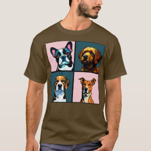 Dogs on pink background T-Shirt