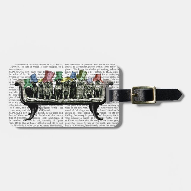 Dogs on Sofa Luggage Tag (Front Horizontal)