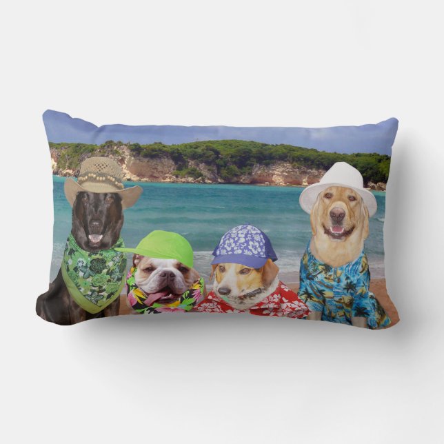 Dogs on the Beach Pillow (Front)