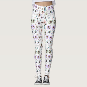 Dogs pattern 1.BW Leggings