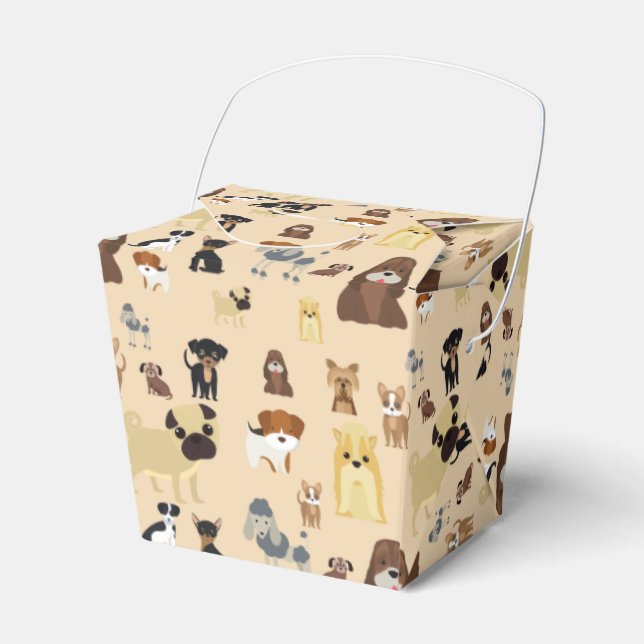 dogs pattern. favour box (Front Side)