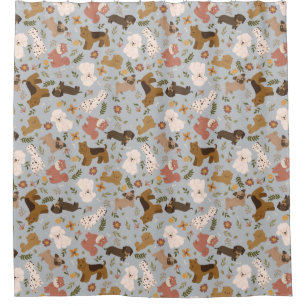 Dogs Pattern Shower Curtain