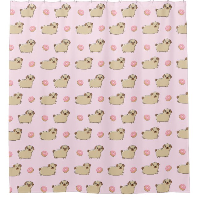 Dogs Pattern Shower Curtain (Front)