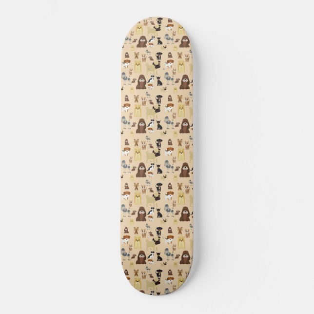 dogs pattern. skateboard (Front)