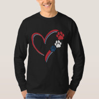 Dogs Paw American Flag Love Heart Dog Patriotic 4t