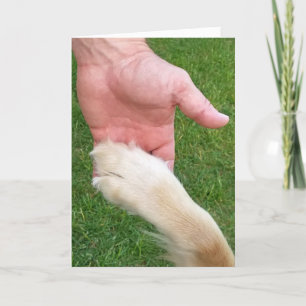 Dog's Paw In Hand Birthday Card