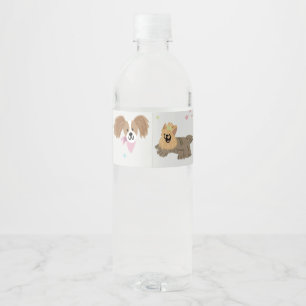 Dogs Pets Kids Birthday Party Water Bottle Label