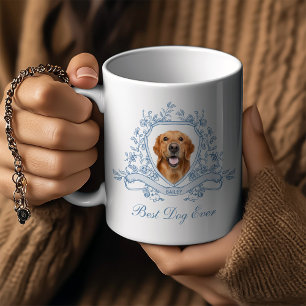 Dog's Photo in a Chinoiserie Crest   Best Dog Ever Coffee Mug