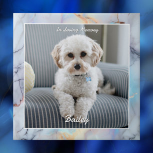 Dog's Photo, Script Name, In Loving Memory, Marble Tile