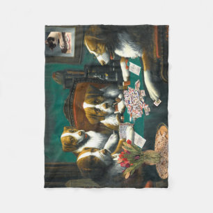 Dogs Playing Mah Jongg Blanket