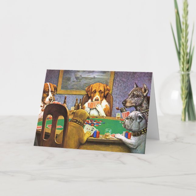 Dogs Playing Poker A Friend In Need Card (Front)