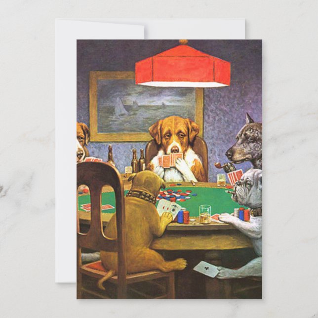 Dogs Playing Poker A Friend In Need Invitation (Front)