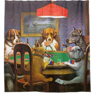 Dogs Playing Poker A Friend In Need Shower Curtain
