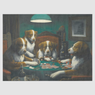 Dogs Playing Poker (Animal Card Game) Tissue Paper