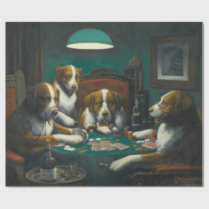 Dogs Playing Poker (Animal Card Game) Wrapping Paper