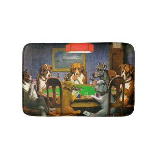 Dogs Playing Poker Bath Mat