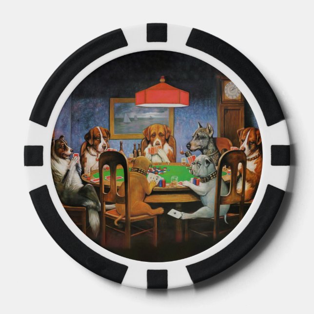 Dogs Playing Poker by C.M. Coolidge Chips (Front)