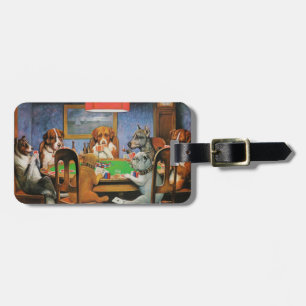 Dogs Playing Poker by C.M. Coolidge Luggage Tag