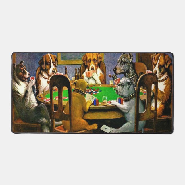 Dogs Playing Poker, C.M. Coolidge, Desk Mat (Front)