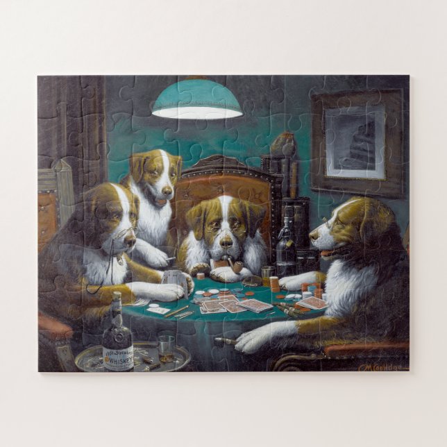 Dogs Playing Poker Cassius Marcellus Coolidge 1894 Jigsaw Puzzle (Horizontal)