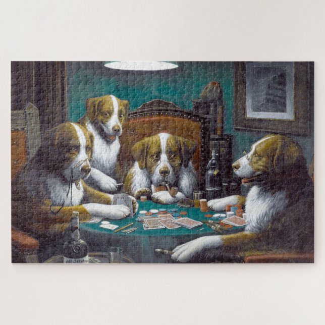 Dogs Playing Poker Cassius Marcellus Coolidge 1894 Jigsaw Puzzle (Horizontal)