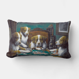 Dogs Playing Poker Cassius Marcellus Coolidge 1894 Lumbar Cushion