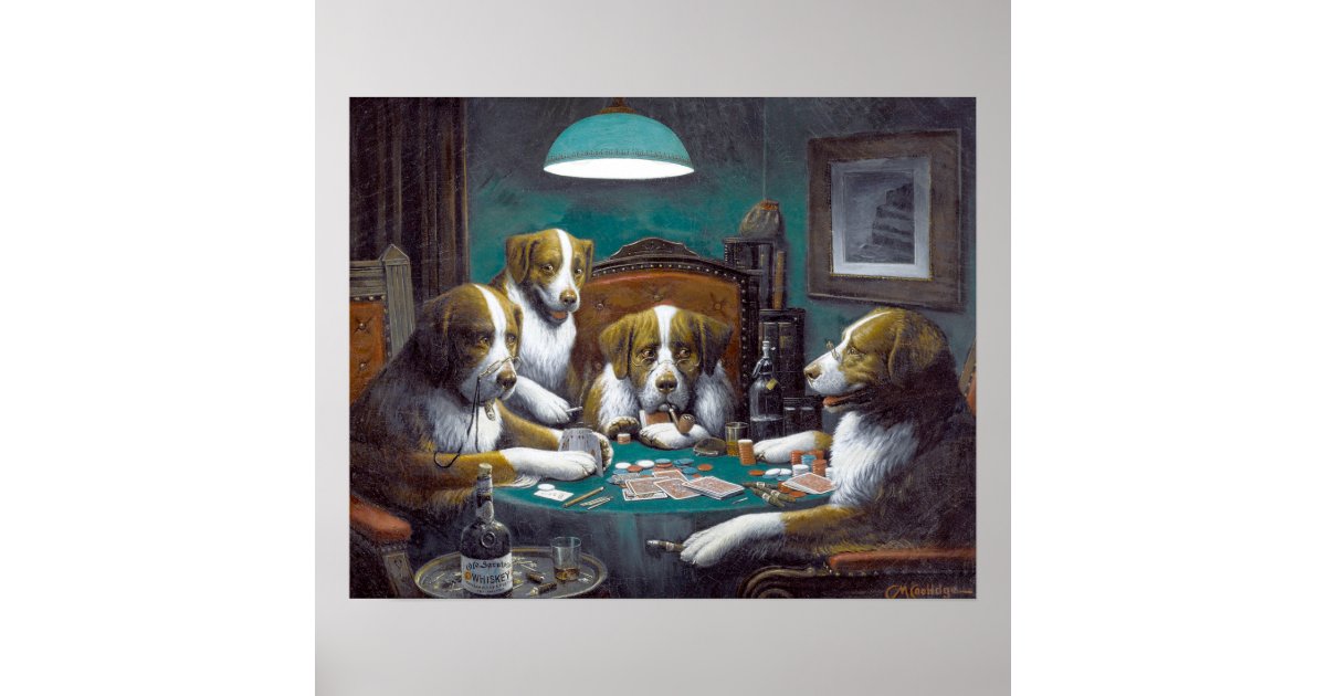 Dogs Playing Poker Cassius Marcellus Coolidge 1894 Poster | Zazzle.co.nz