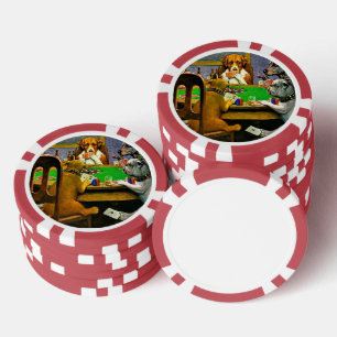 Dogs Playing Poker Chips