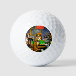 Dogs Playing Poker Golf Balls