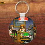 Dogs Playing Poker Key Ring<br><div class="desc">Dogs playing poker,  famous painting by C.M. Coolidge,  1903.</div>