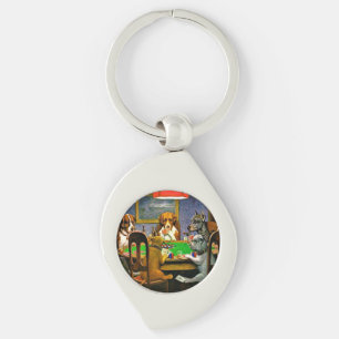 Dogs Playing Poker Key Ring