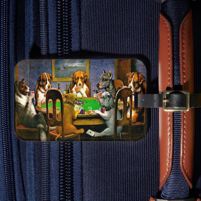 Dogs Playing Poker, Luggage Tag (Front Insitu 4)