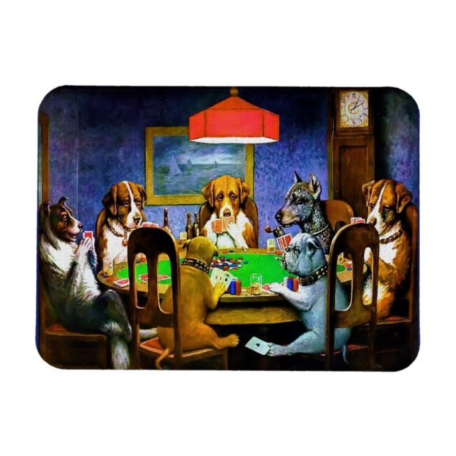 Dogs Playing Poker Magnet (Horizontal)