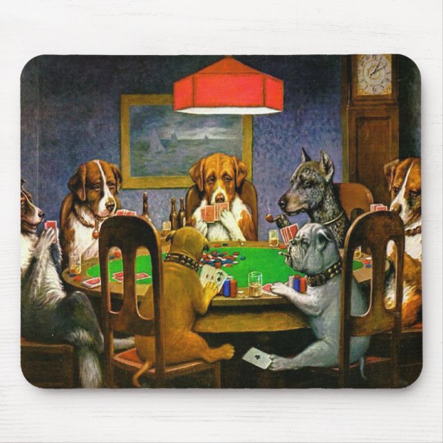 Dogs Playing Poker Mouse Pad (Front)