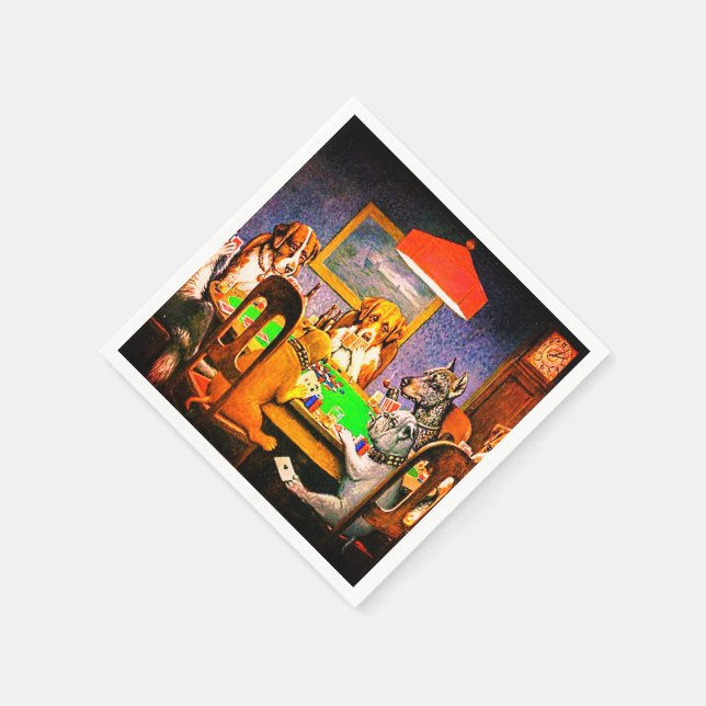 Dogs Playing Poker Napkin (Corner)