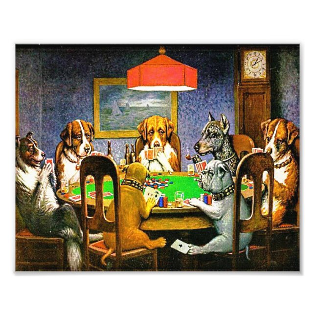 Dogs Playing Poker Photo Print (Front)