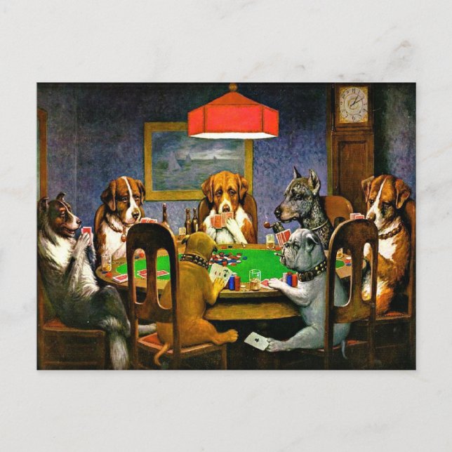 Dogs Playing Poker Postcard (Front)