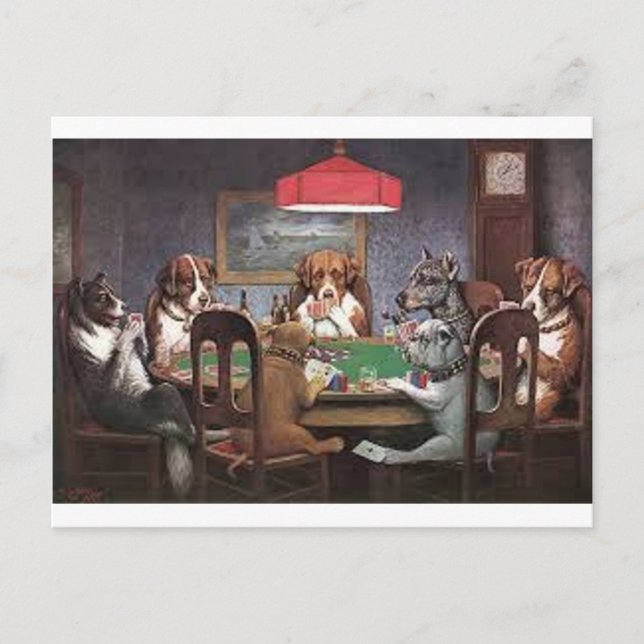 Dogs Playing Poker Postcard (Front)