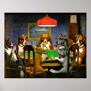 Dogs Playing Poker Poster