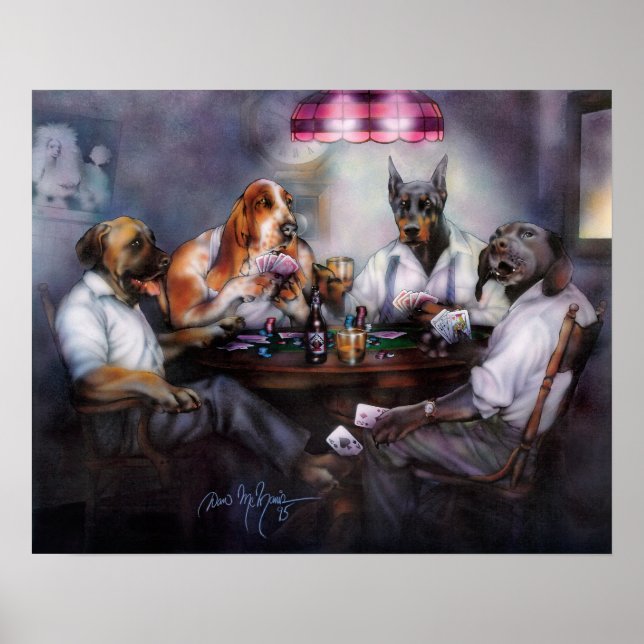 Dogs Playing Poker Poster (Front)