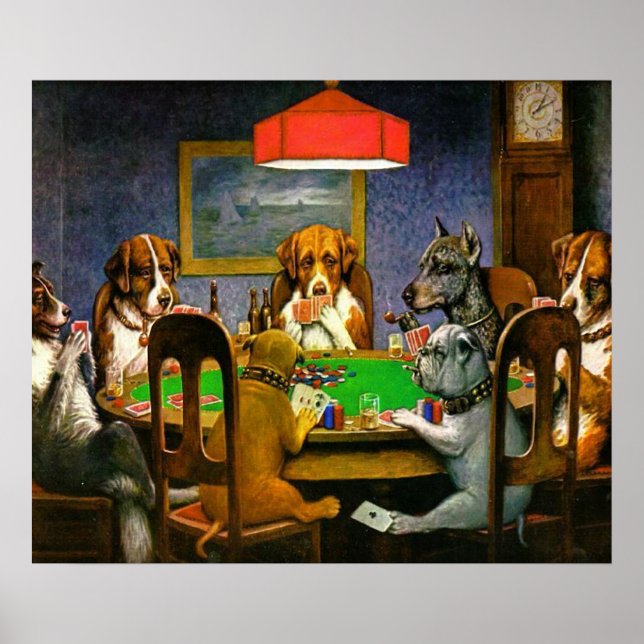 Dogs Playing Poker Poster (Front)