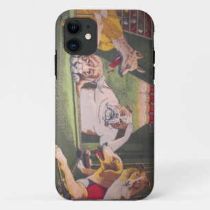 dogs playing pool Case-Mate iPhone case